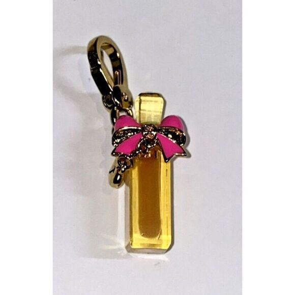Juicy Couture Jewelry - Juicy Couture 2013 Gold Viva La Fleur Pink Bow Fragrance Charm authentic RARE